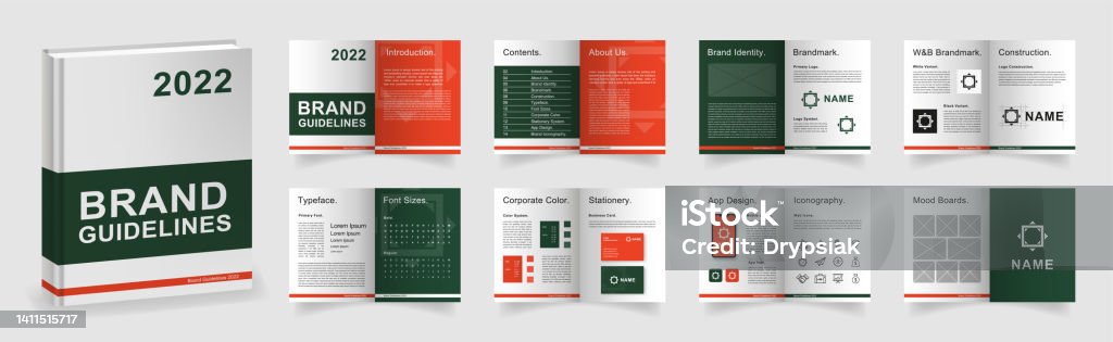 Dark Green Brand Guidelines Template Brand Manual Presentation In A4 ...