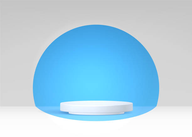 istock Cylinder pedestal podium for product display presentation 3d realistic vector illustration 1411516380