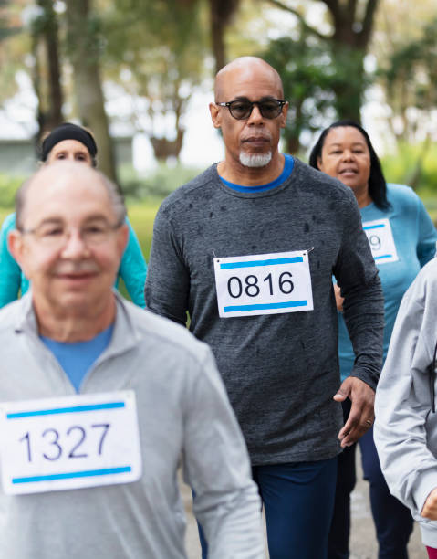 istock Senior African-American man running in a race 1411533067