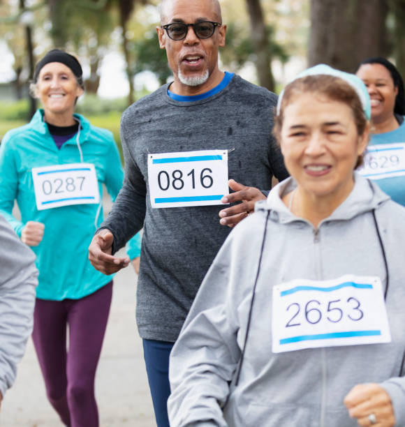 istock Senior African-American man running in a race 1411533109