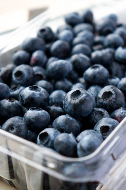 istock blueberries in a bowl on white table with copy space 1411534126