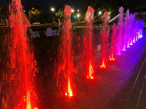 istock Red and Purple Water Fountain 1411541161