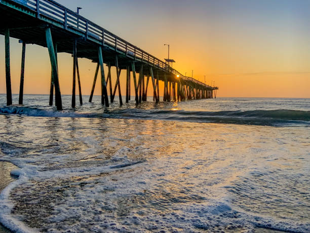 istock Sunrise at the pier in Virginia Beach 1411544087
