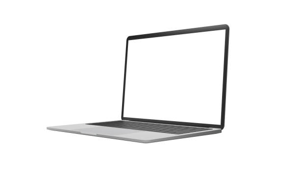 istock Empty laptop side view. Realistic style. illustration isolated on white background. 1411545205