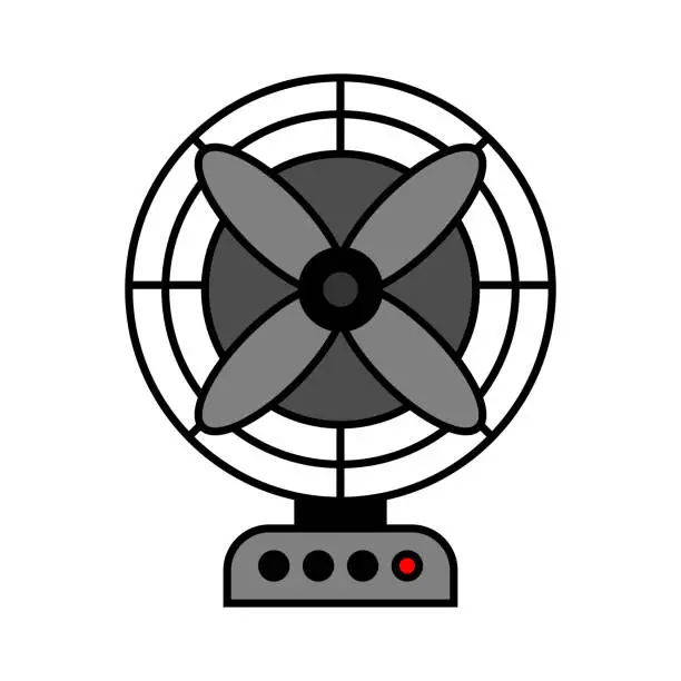 Vector illustration of Floor fan icon. Vector isolated on transparent background