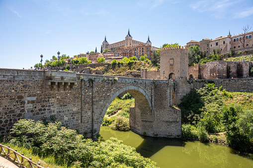 Panorama of  aqueduct near Pamplona. Navarre, Spain