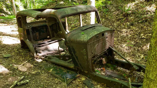 Old Ford Model A found in the the forest