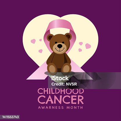 istock September is Childhood Cancer Awareness Month with teddy and ribbon Vector Illustration 1411553743