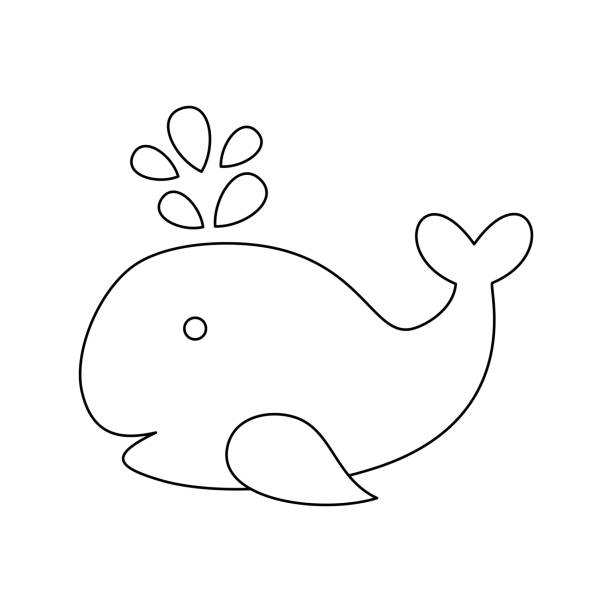 190+ Cute Little Whale Outline Illustrations, Royalty-Free Vector ...
