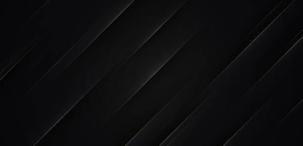 istock Elegant black abstract background with gold lines element. Modern luxury diagonal stripes design. Simple texture graphic. Premium pattern. Suit for poster, banner, flyer, brochure, cover. Vector illustration 1411561553