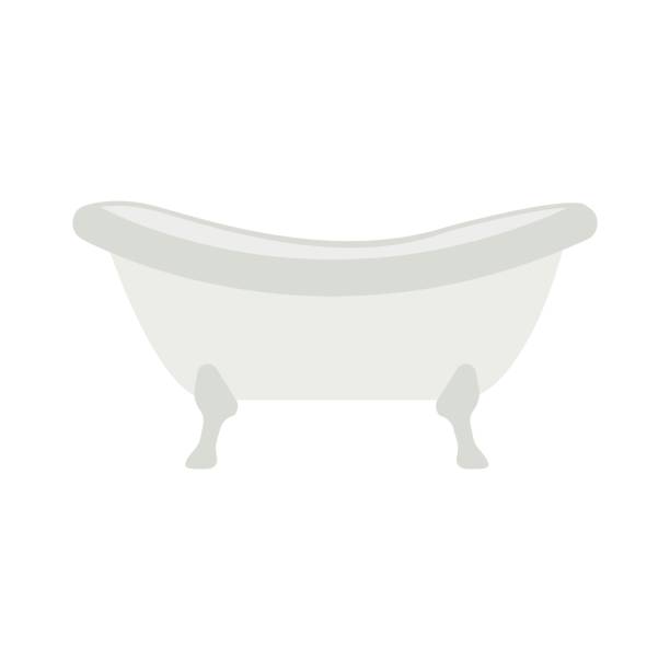 Bathtub isolated on white background Bath isolated. Bathroom object on white background. Bathroom furniture claw foot bath stock illustrations