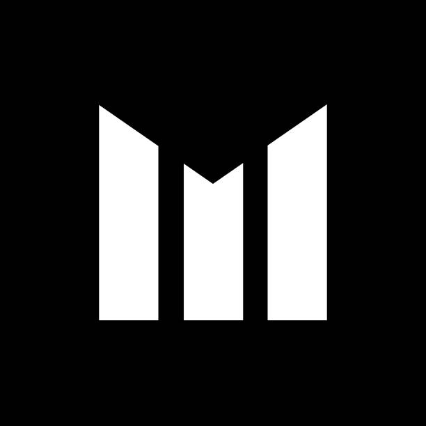 logo litery m - letter m typescript sign design element stock illustrations