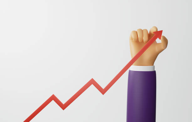 istock Businessman hand changing direction red arrow. 1411567327