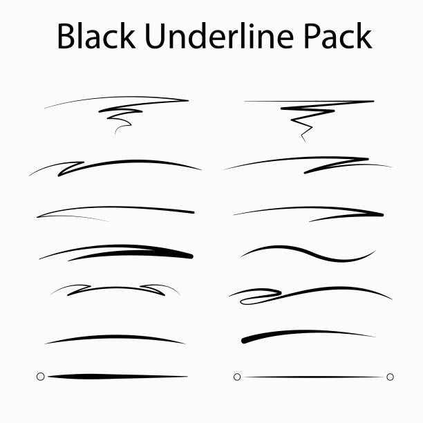 Black Underline Pack 14 underline pack in black color underline stock illustrations