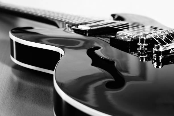 Electric-Guitar Black and White stock photo