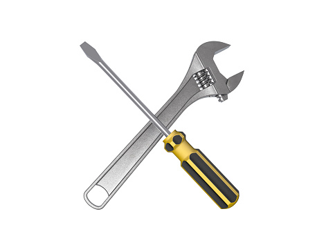 Service Icon. Wrench and Screwdriver.