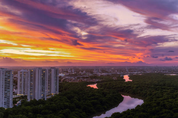 istock Sunset in Boa Viagem residential district 1411576013