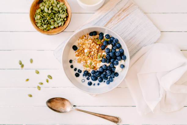 istock Curd cheese with granola and blueberries 1411576832