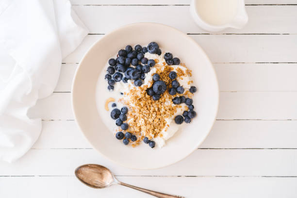 istock Curd cheese with granola and blueberries 1411576842