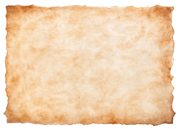 istock old parchment paper sheet vintage aged or texture isolated on white background 1411577115