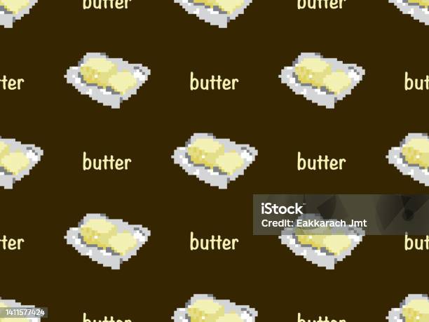Butter Background Pattern Butter Cartoon Character Seamless Pattern On Yellow Background Stock ...