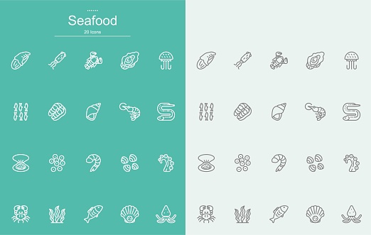 Seafood Line Icons
