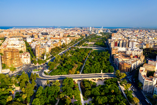 Aerial view of Valencia city, Spain