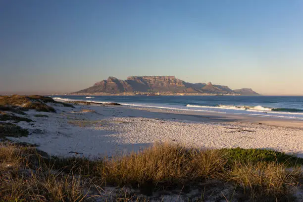 classic view from bloubergstrand north of cape town