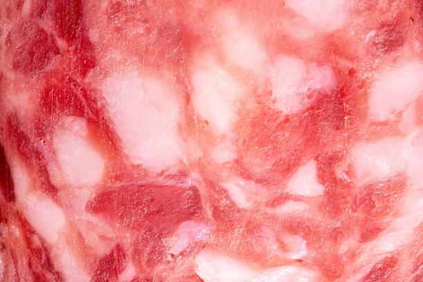 Sausage extreme close-up full frame texture background