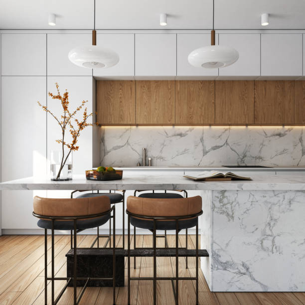 современные элегантные фото кухонного запаса - design apartment contemporary architecture стоковые фото и изображения