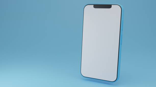istock Smartphone blank display on Blue background.Comments or user social media,template design for love.pastel concept,Place for text.3D rendering illustration 1411606638