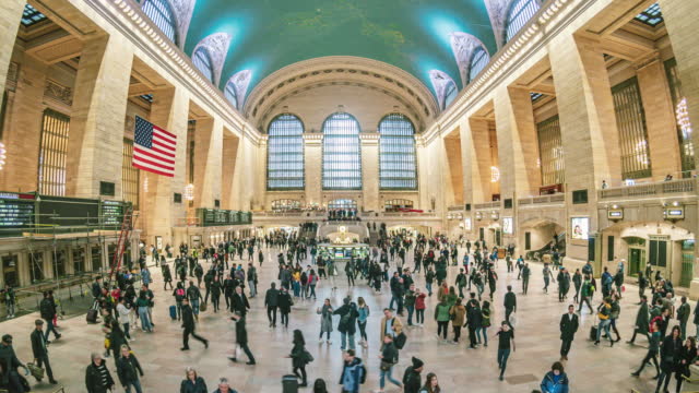 Time lapse of Passenger and tourist in Grand Central Station