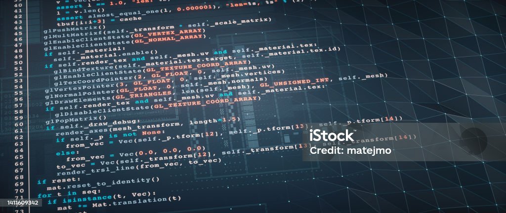 Python Programming Language Source Code Text Example With A Glowing ...