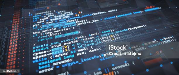 Multicolored Programming Language Source Code Design Example Close Up ...