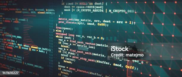 Retro Style Programming Language Source Code Example Close Up Side View ...