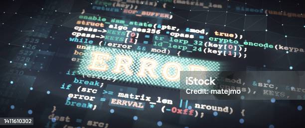 Dark And Defocused Programming Language Code With An Error Message ...