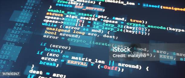 Dark And Gritty Retro Style Programming Language Code Close Up ...