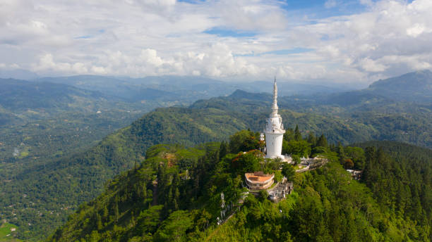 Ambuluwawa mountain and temple complex. Sri Lanka stock photo