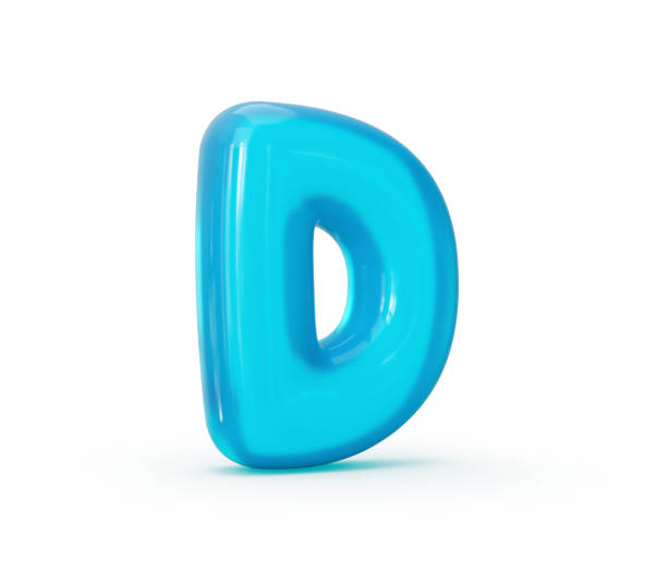 istock Aqua Blue jelly D letter isolated on white background - 3d illustration 1411624367