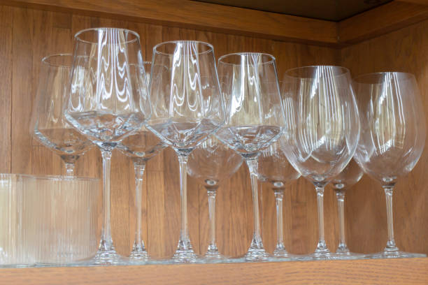istock Kitchen cabinet close up with glass shelves 1411625075
