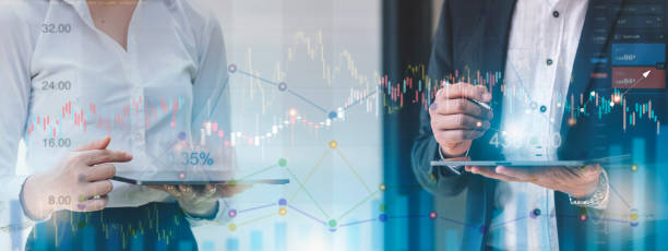 istock Business people analyzing financial and marketing with digital data information, business prosperity and asset management. 1411630882