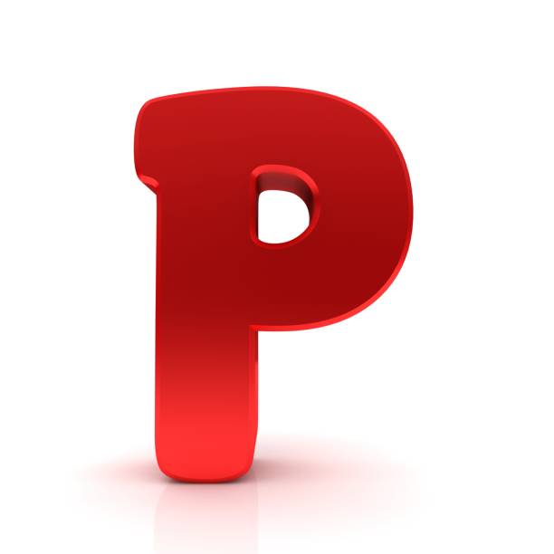 P letter red sign 3d rendering