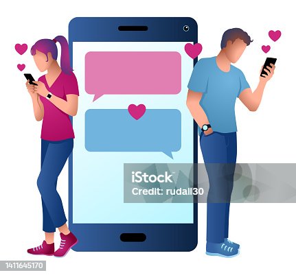 196 Cartoon Couple In Love Talking On The Phone Illustrations & Clip Art -  iStock
