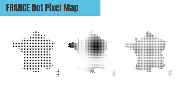 Abstract France Map with Dot Pixel Spot Modern Concept Design Isolated on White Background Vector illustration.