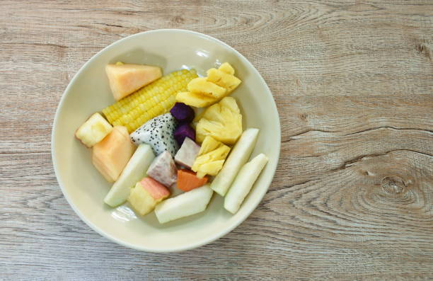 istock slice variety fresh fruit on plate 1411646161