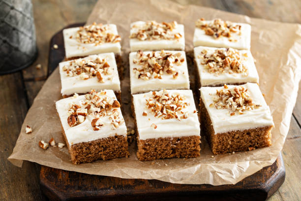 istock Carrot or spice cake with cream cheese frosting 1411646772