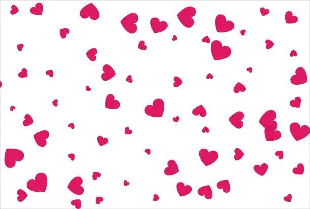 Vector illustration of Red heart background. Love confetti background