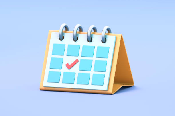 Calendar with marked date stock photo