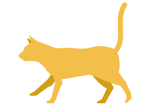 Cat silhouette vector illustration sideways