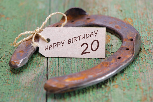 istock Happy congratulations to the 20th birthday 1411656693